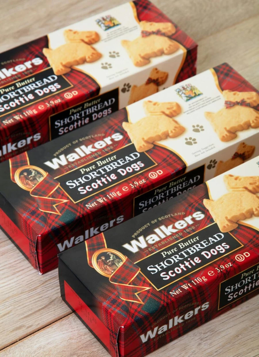 Walkers Shortbread Scottie Dog Assortment - 3 Pack Traditional Scottish Butter Cookies