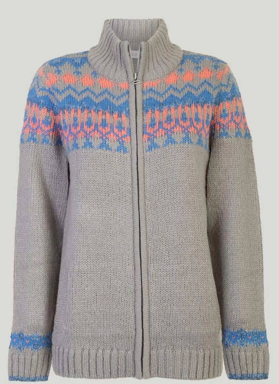 "Isle Women's Fairisle Cardigan - Cozy Knit Sweater for Winter"
