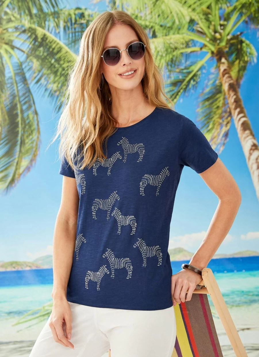 Isle Women's Embellished T-Shirt - Stylish Decorative Top for Women