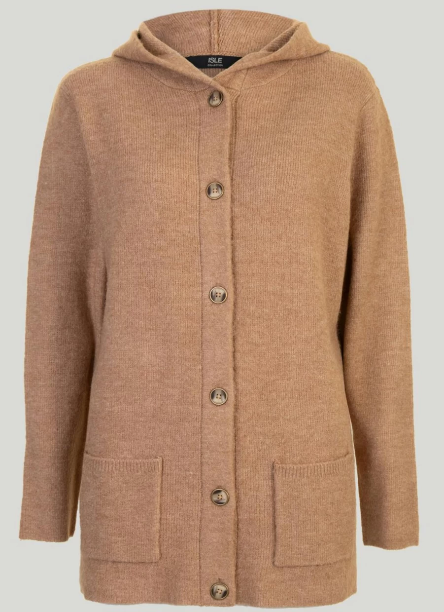 "Isle Women's Hooded Cardigan Sweater Cozy Knit Pullover"