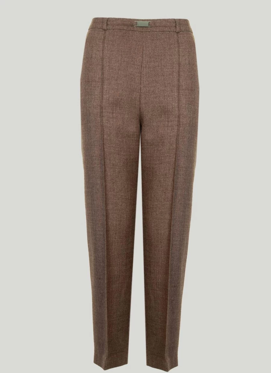 Honor Millburn Women's Tan Classic High-Waisted Trousers - Comfortable & Stylish Formal Pants