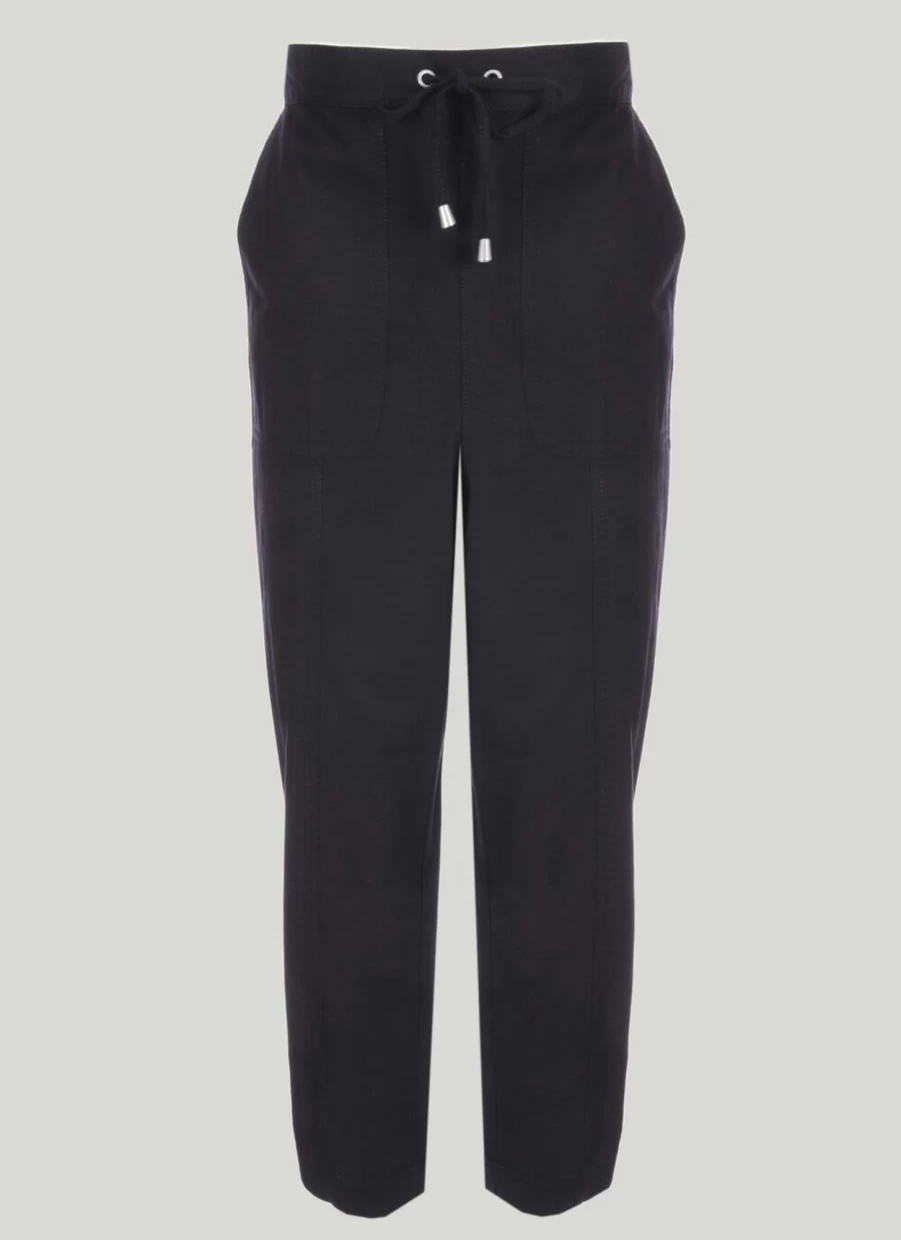 "Isle Women's 21" Crop Trousers – High-Waisted Slim Fit Ankle Pants"