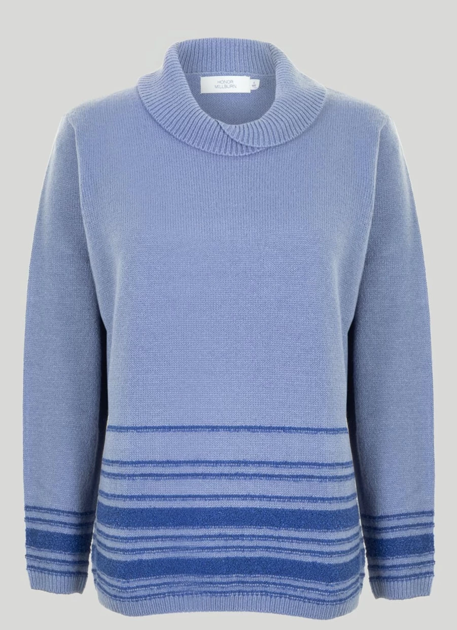 Honor Millburn Women's Boucle Striped Knit Jumper Sweater