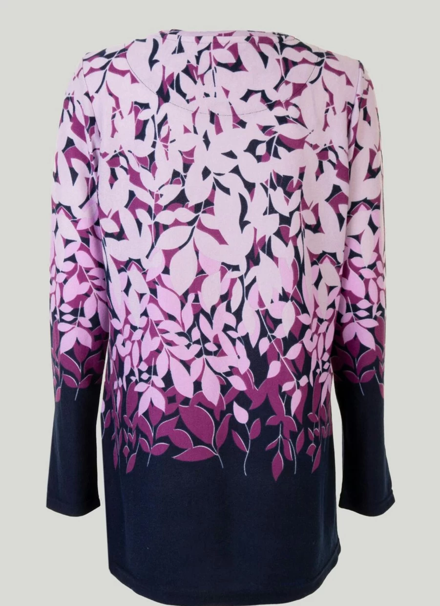 "Isle Women's Purple Printed Border Top - Stylish Floral Design Casual Blouse"