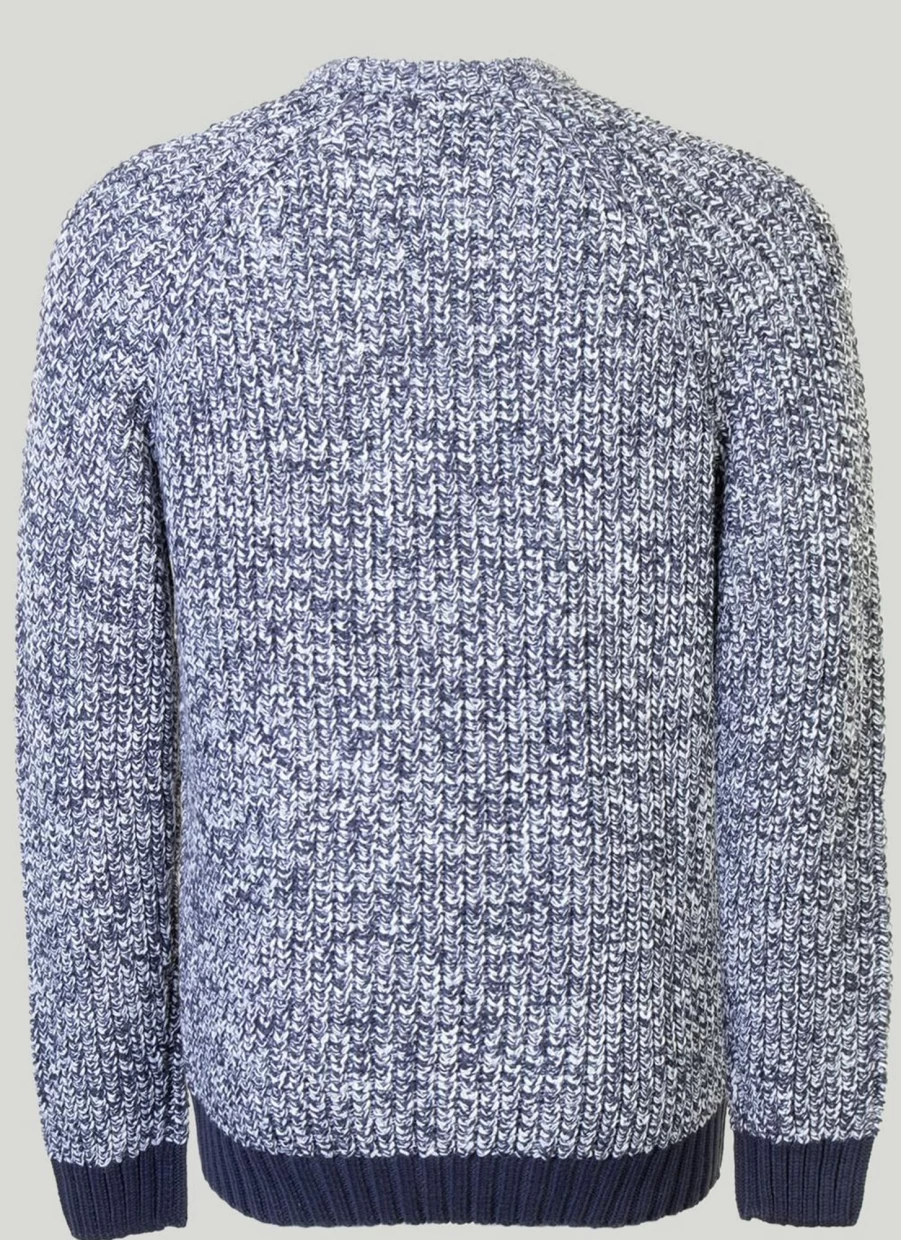 PG Field Men's Fisherman Rib Crew Neck Jumper - Warm Knit Sweater for Casual Wear