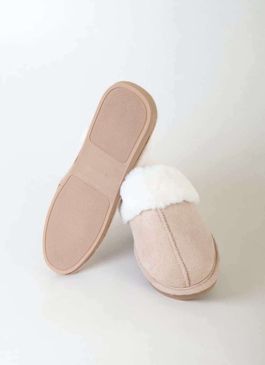 Comfy Sense Women's Suedette Mule Slippers - Soft Faux Suede Comfort Slides