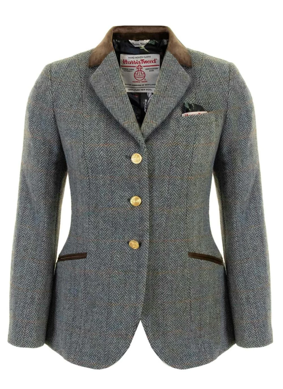 "Women's Lightweight Harris Tweed Jacket – Classic British Style"