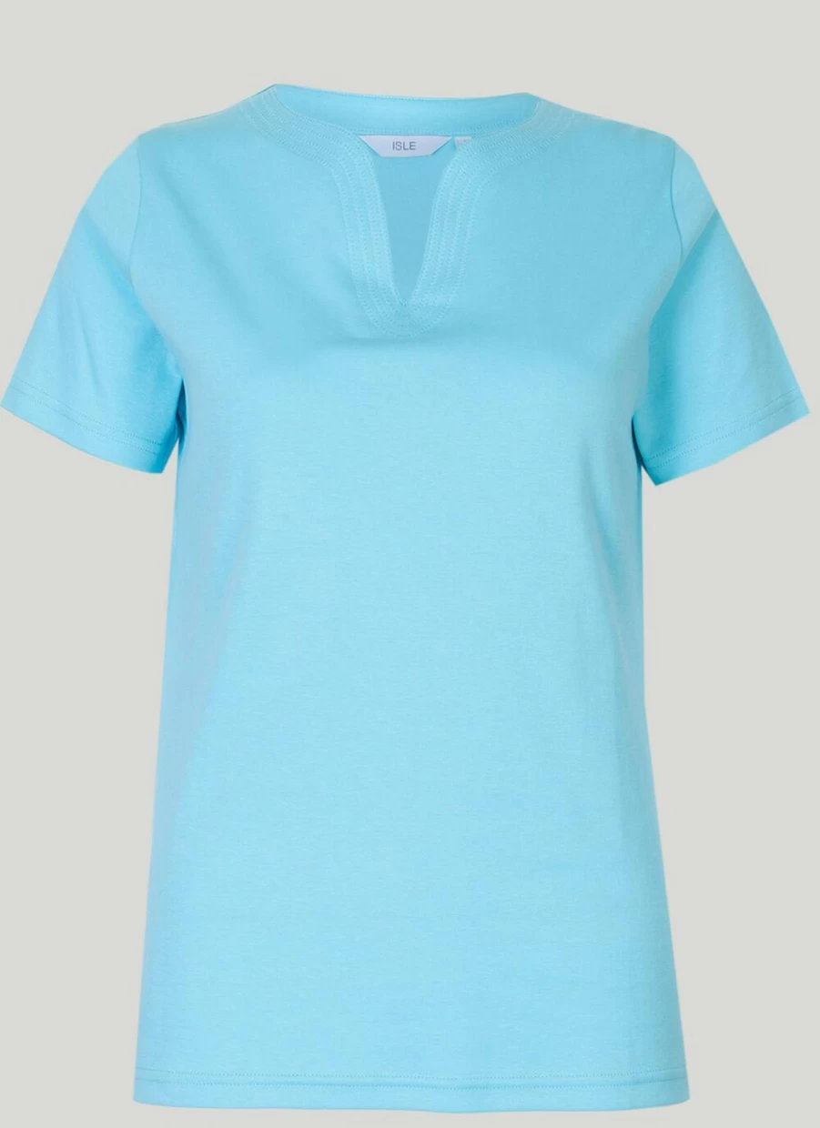 Isle Women's Notch Neck T-Shirt - Stylish Casual Top for Everyday Wear