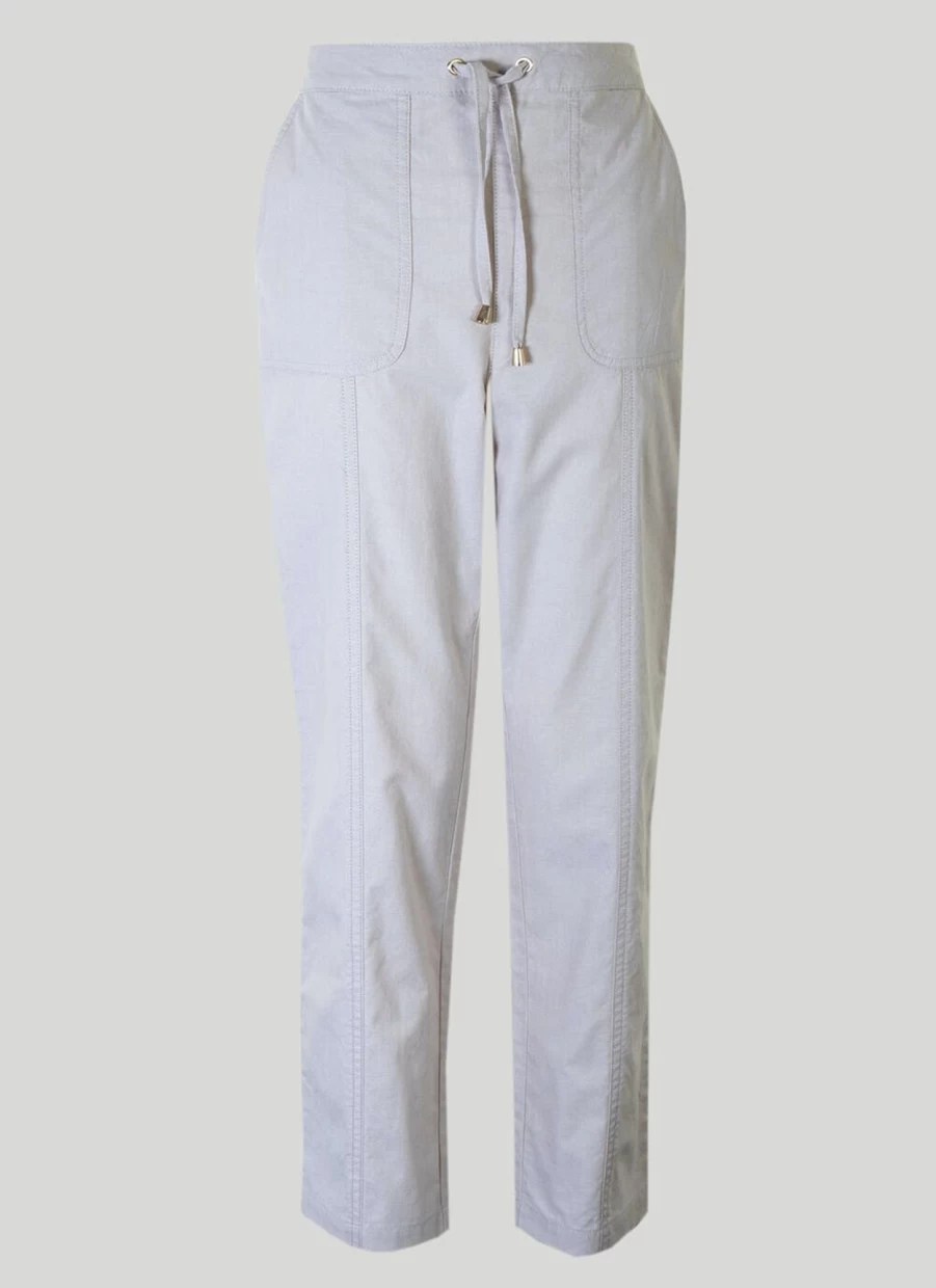 Isle Women's Stone Washed Chambray Pull-On Trousers with Comfort Fit