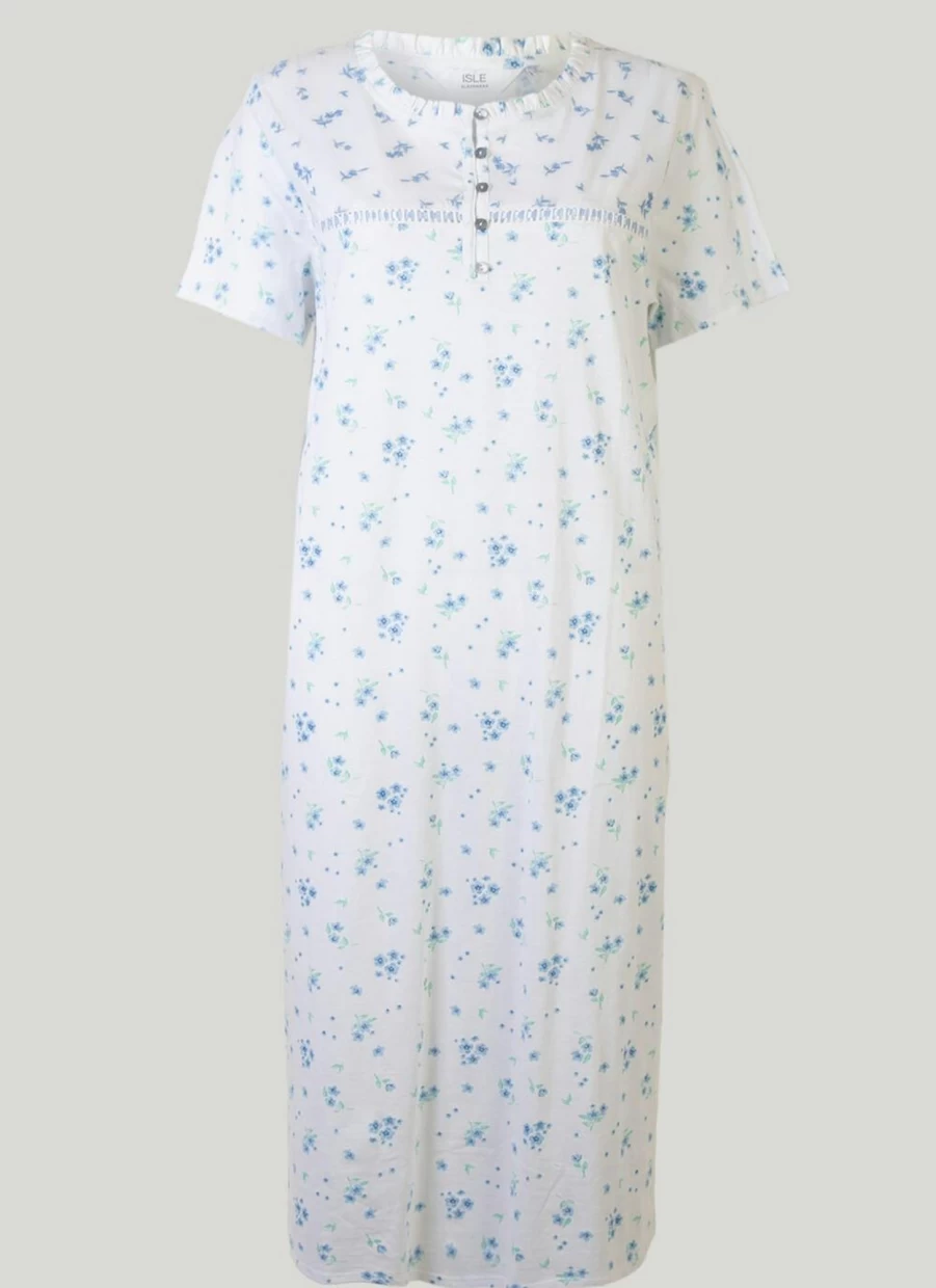 "Isle Women's Lace Yoke Nightie - Elegant Sleepwear for Comfort & Style"