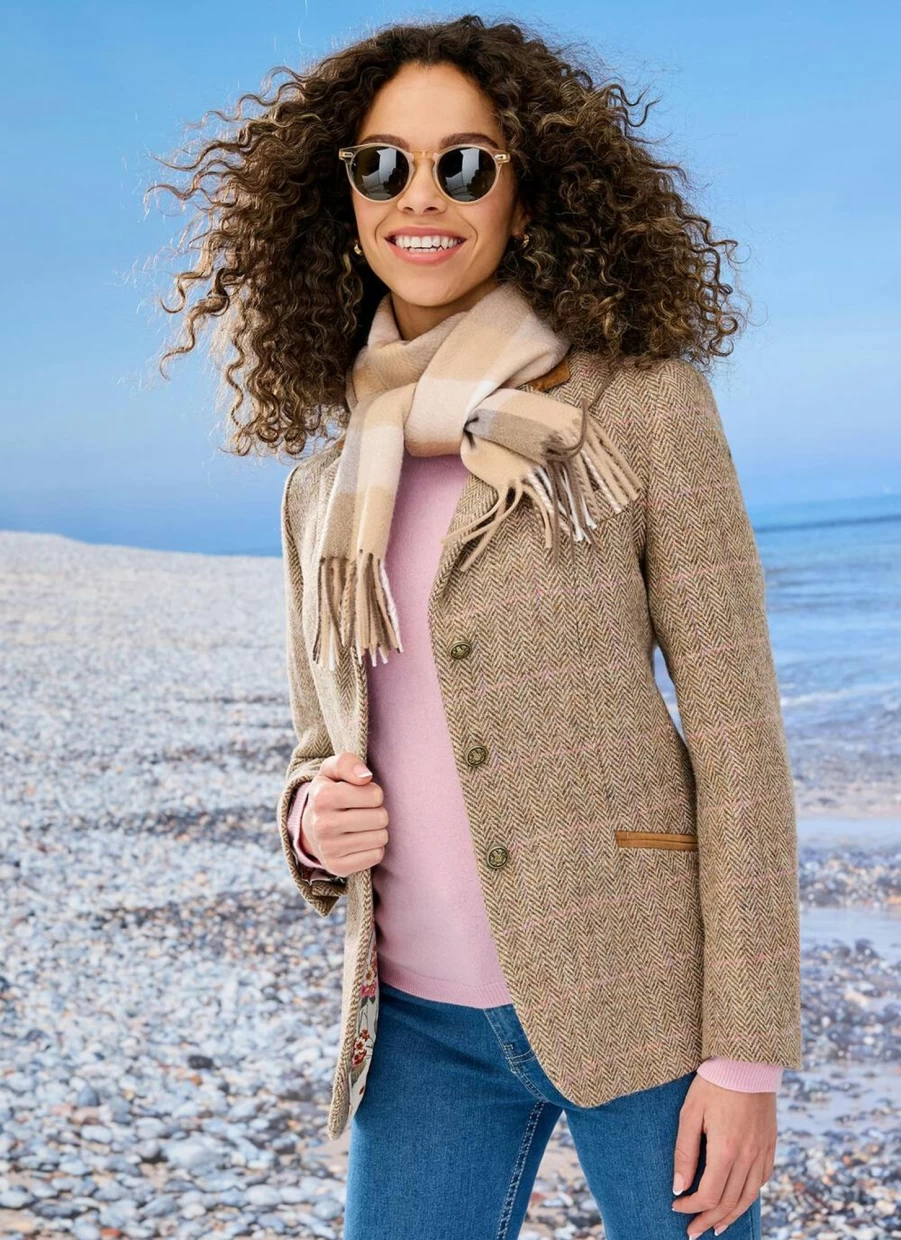 Women's Harris Tweed Blazer - Classic British Wool Jacket for Ladies
