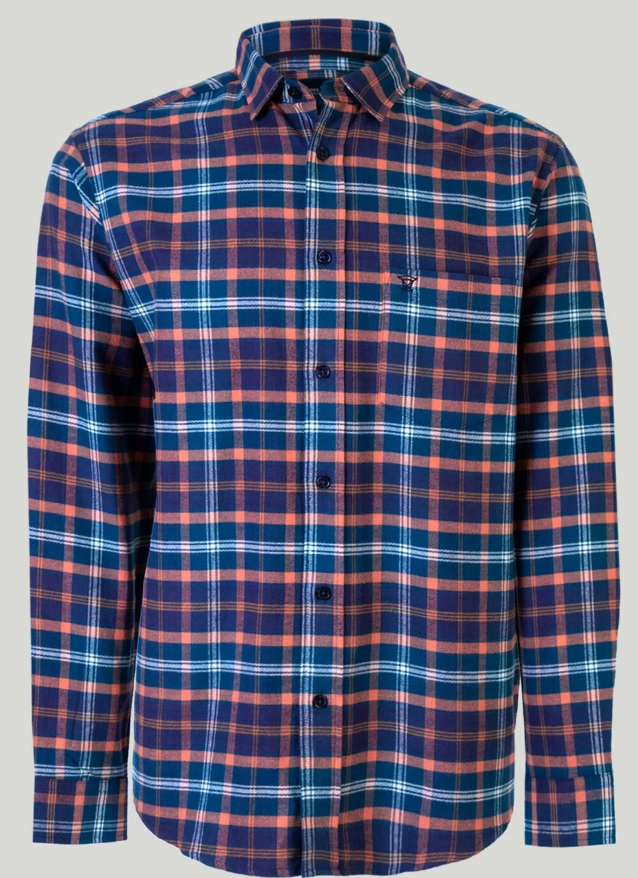James Pringle Men's Long Sleeve Cotton Check Shirt - Classic Plaid Button Down for Casual Wear