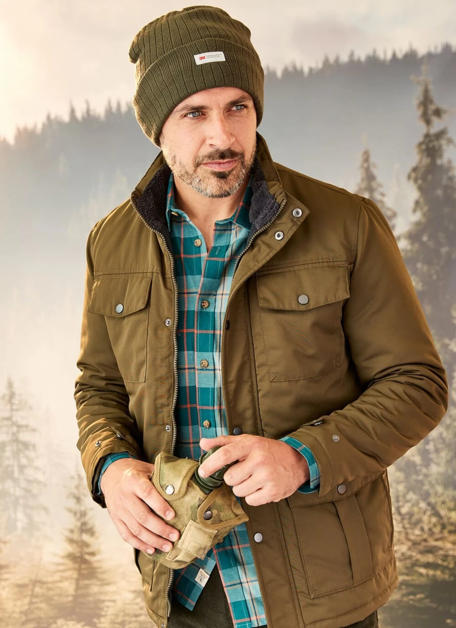 PG Field Men's Short Padded Coat - Lightweight Insulated Winter Jacket for Outdoor Activities