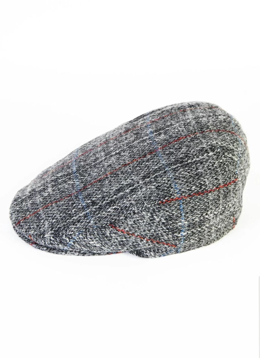 Harris Tweed Men's Classic British Flat Cap - Vintage Wool Newsboy Hat
