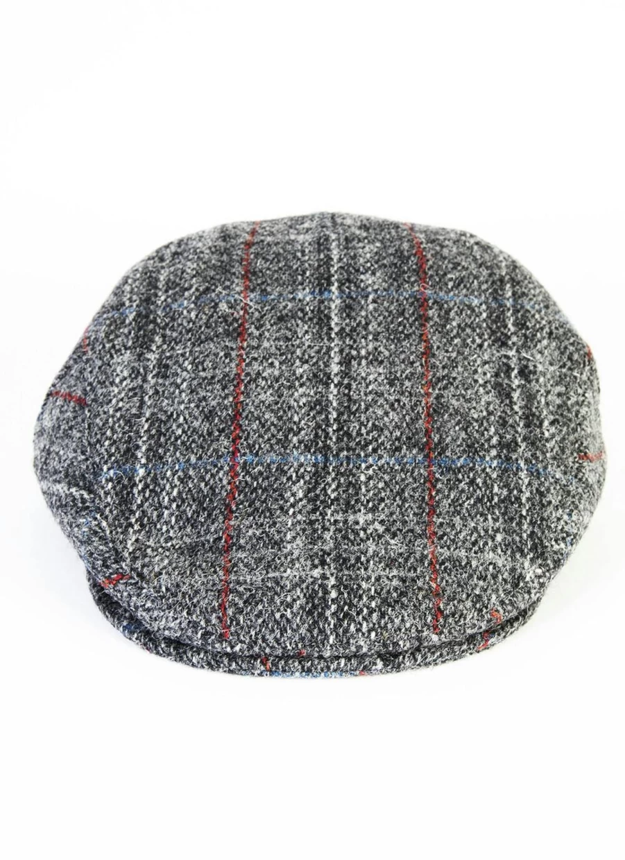 Harris Tweed Men's Classic British Flat Cap - Vintage Wool Newsboy Hat