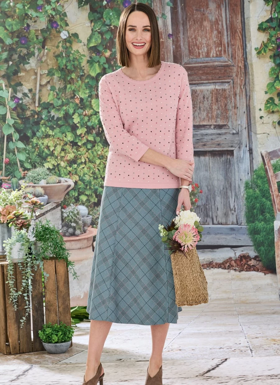 Honor Millburn Women's 27" Checkered Plaid Lined Skirt - Classic Tartan Pattern, High Waist A-Line Design