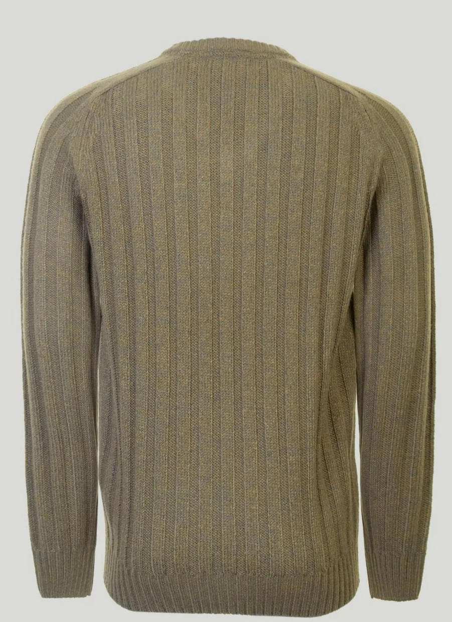 PG Field Men's Slim Fit V-Neck Ribbed Knit Jumper - Soft Stretch Comfortable Pullover Sweater