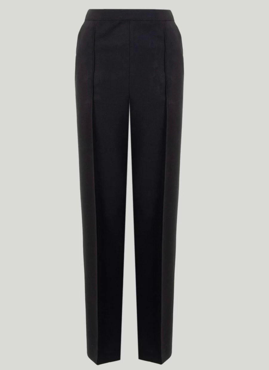 Isle Women's Navy Classic Straight Leg Trousers - Timeless Slim Fit Pants for Everyday Elegance