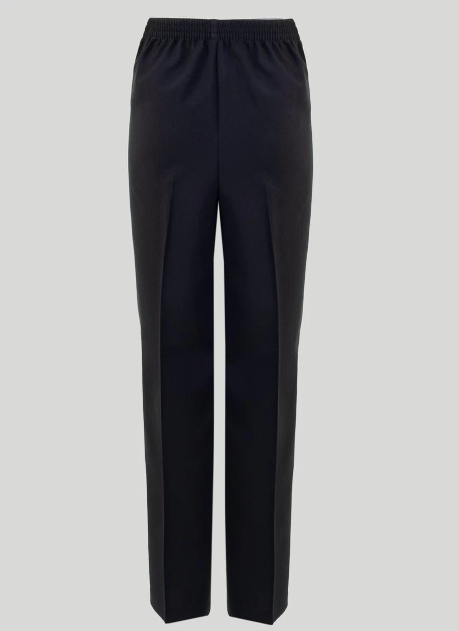 Isle Women's Navy Classic Straight Leg Trousers - Timeless Slim Fit Pants for Everyday Elegance
