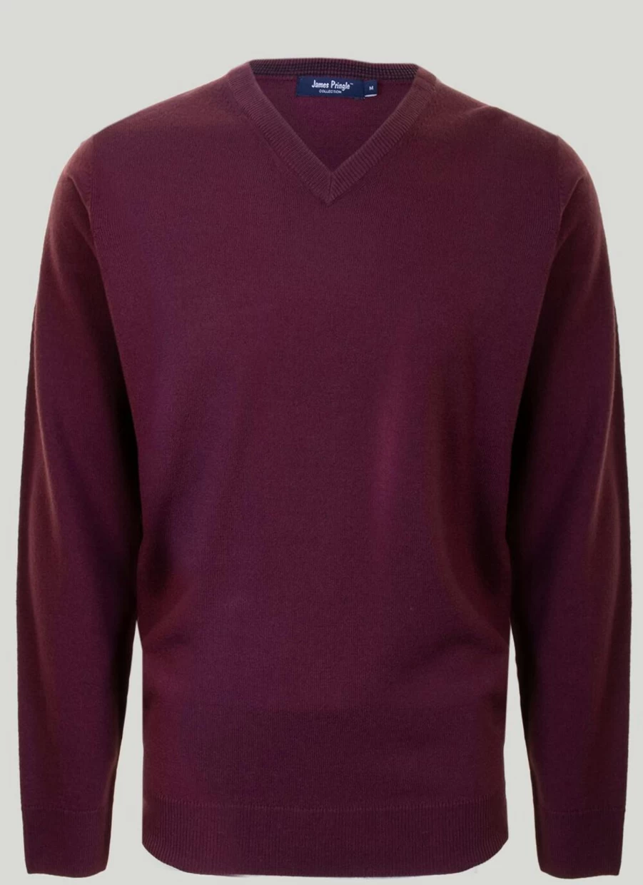 James Pringle Men's V-Neck Fine Knit Jumper - Lightweight Comfortable Sweater
