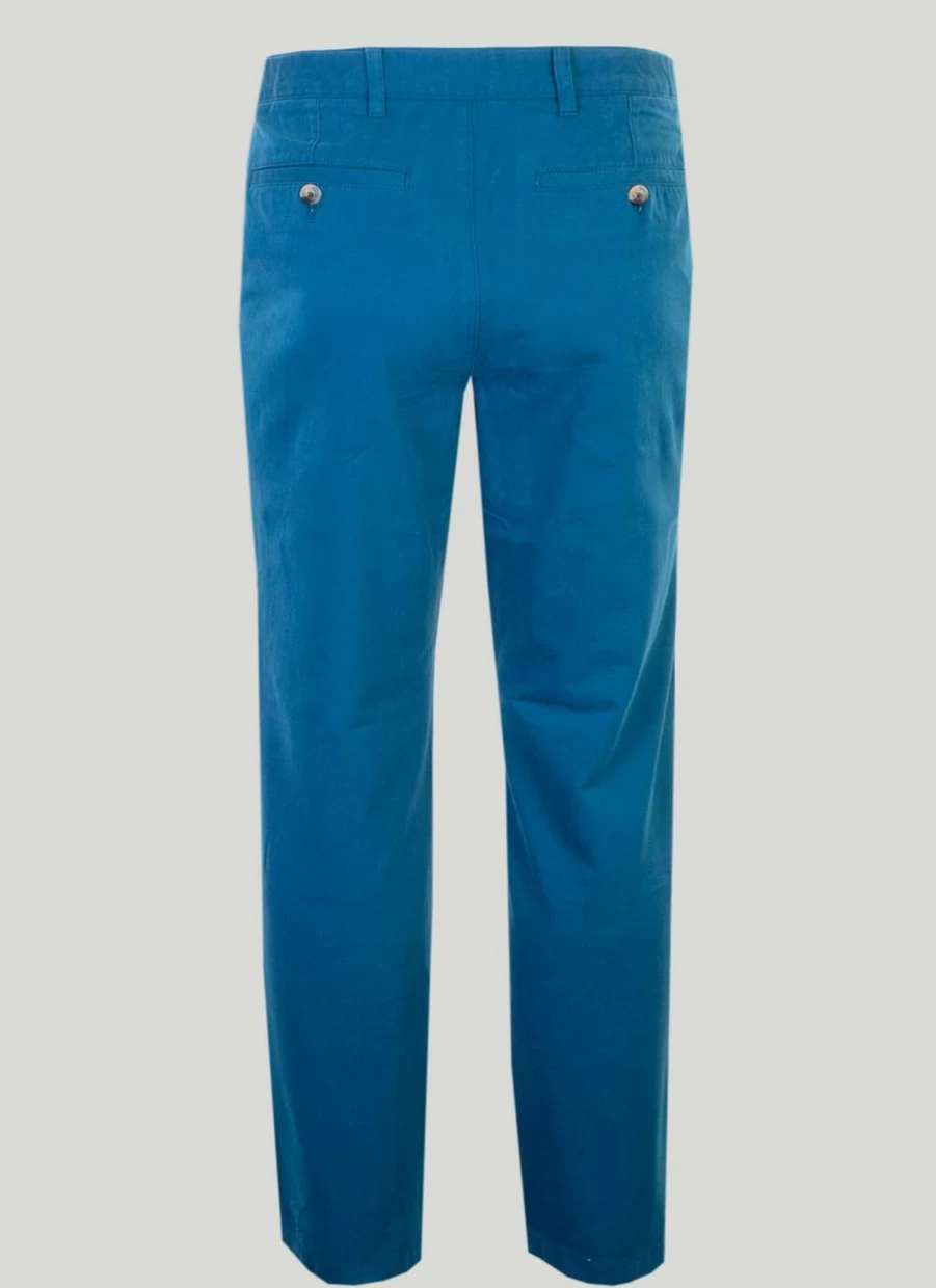 James Pringle Men's Blue Chino Pants - Classic Fit Casual Trousers