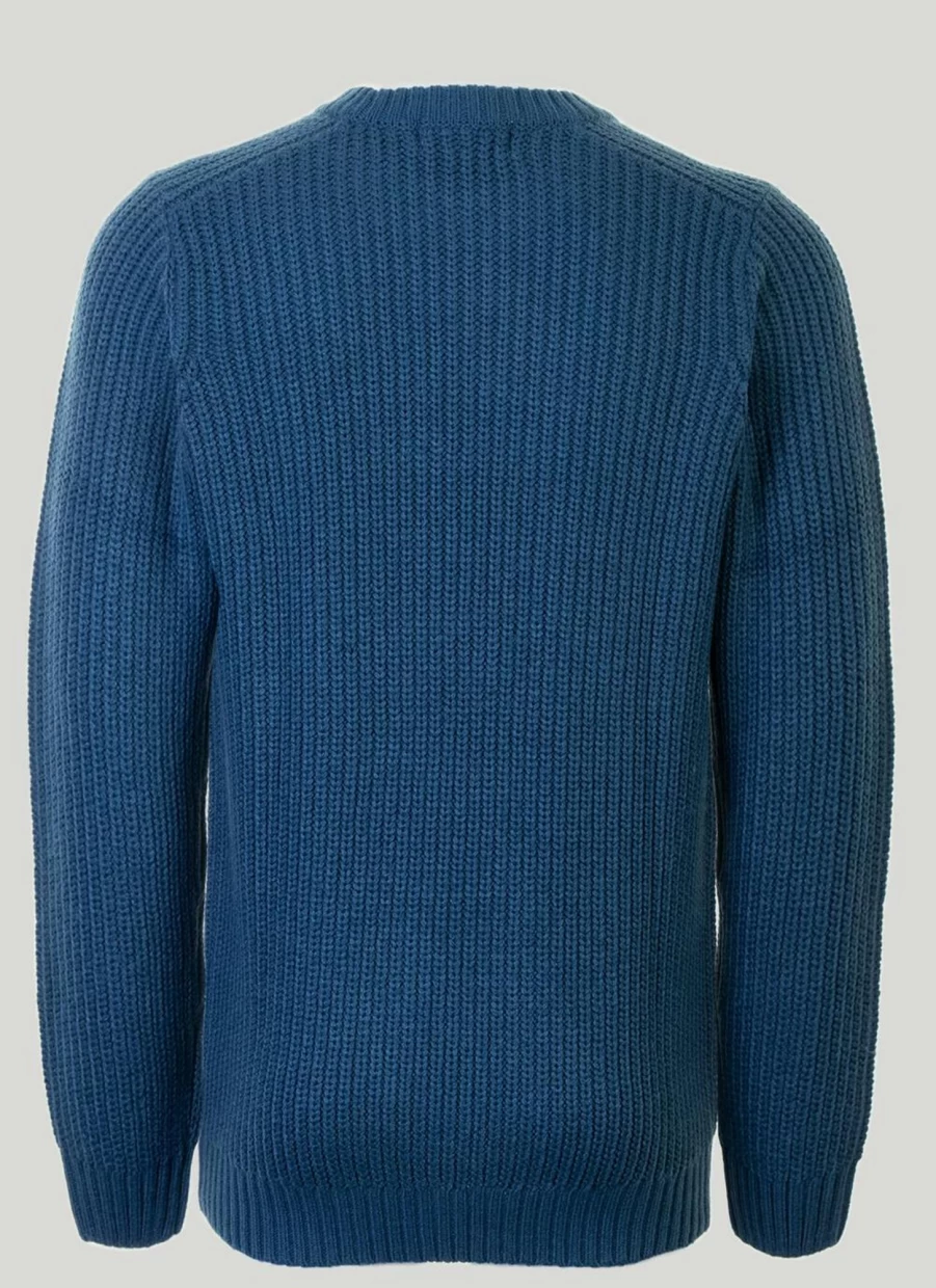 PG Field Men's Fisherman Rib Crew Neck Jumper - Soft Knit Sweater for Men