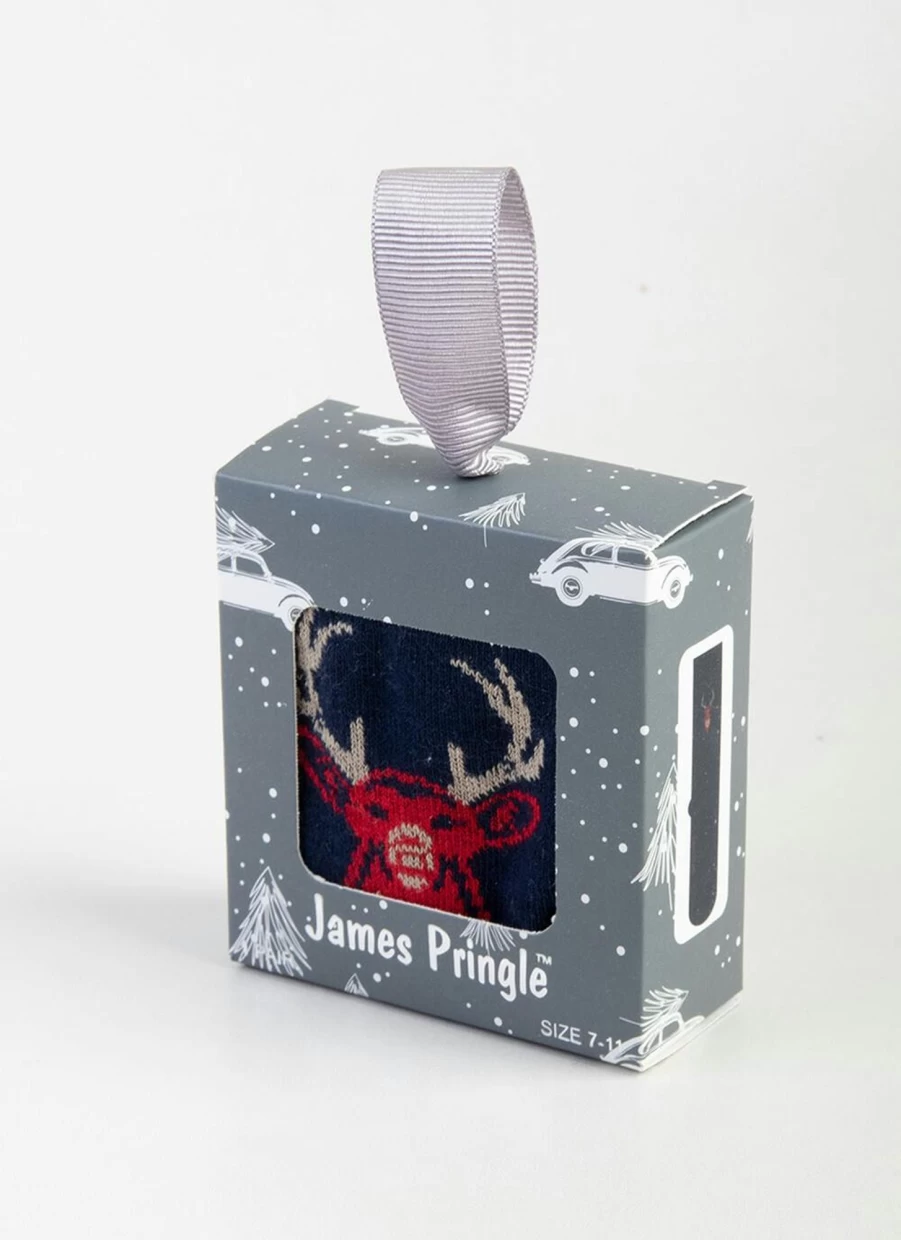 James Pringle Men's Stag Gift Box with Premium Socks for Groomsmen