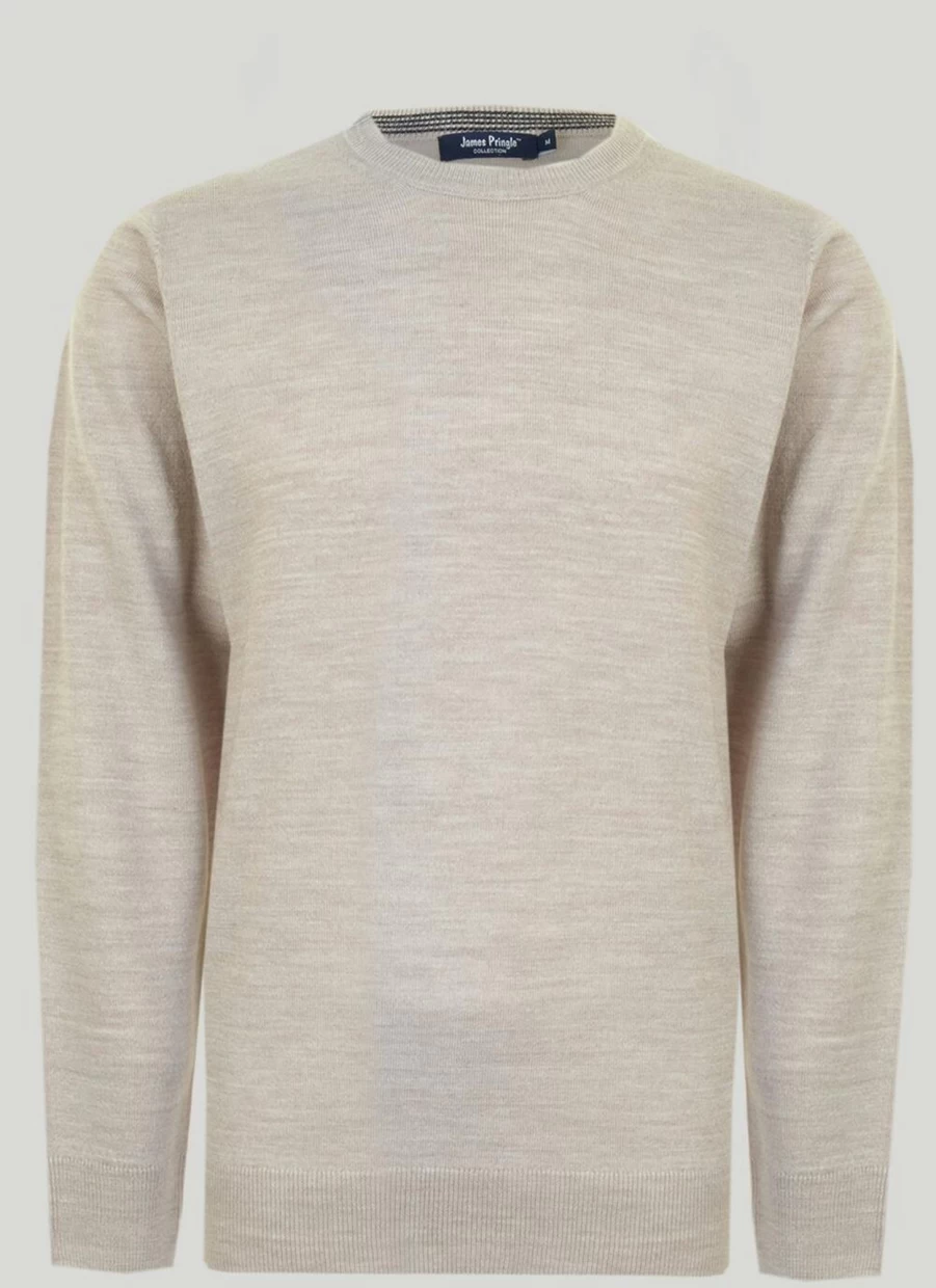 James Pringle Men's Crew Neck Fine Knit Jumper - Premium Soft Wool Sweater