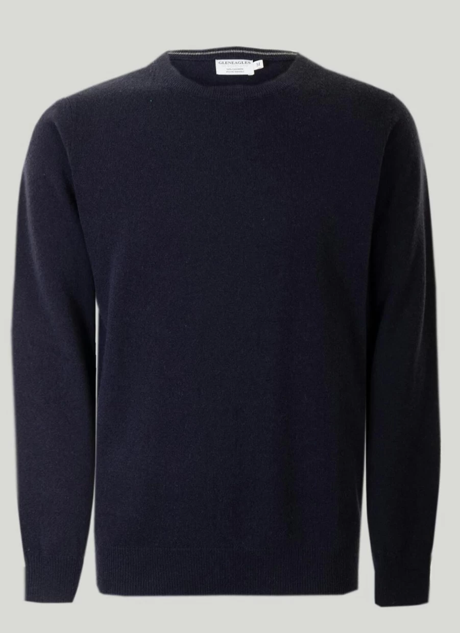 Gleneagles Men's Cashmere Crew Neck Sweater - Soft Luxury Knitwear for Men