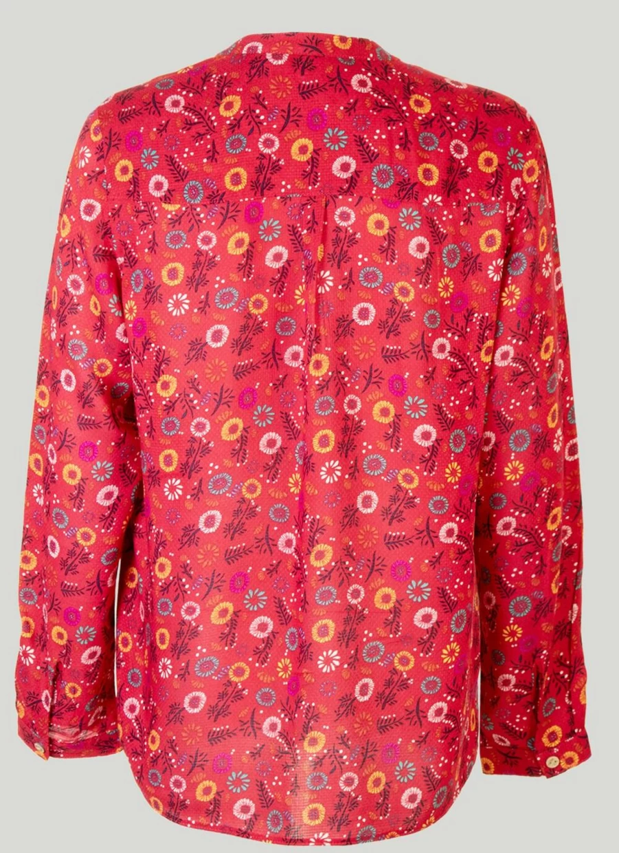 Country Rose Women's Floral Printed Blouse - Elegant Casual Top