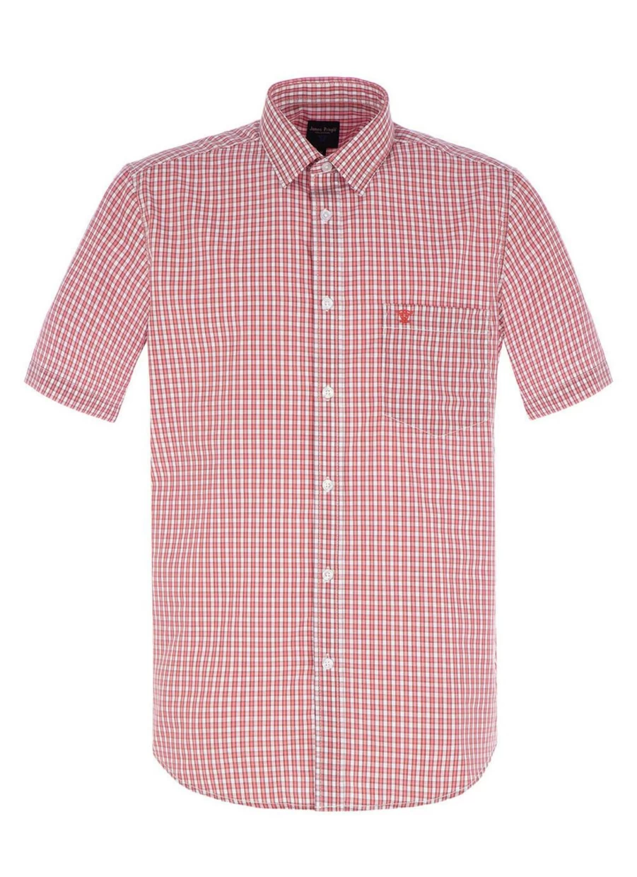 James Pringle Men's Classic Check Shirt - Premium Tartan Plaid Button-Up for Men