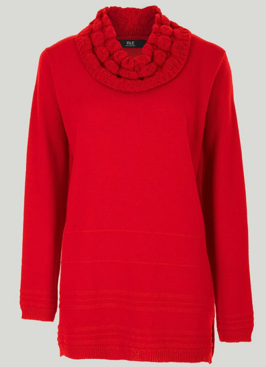 "Isle Women's Boucle Knit Jumper - Soft Textured Sweater"