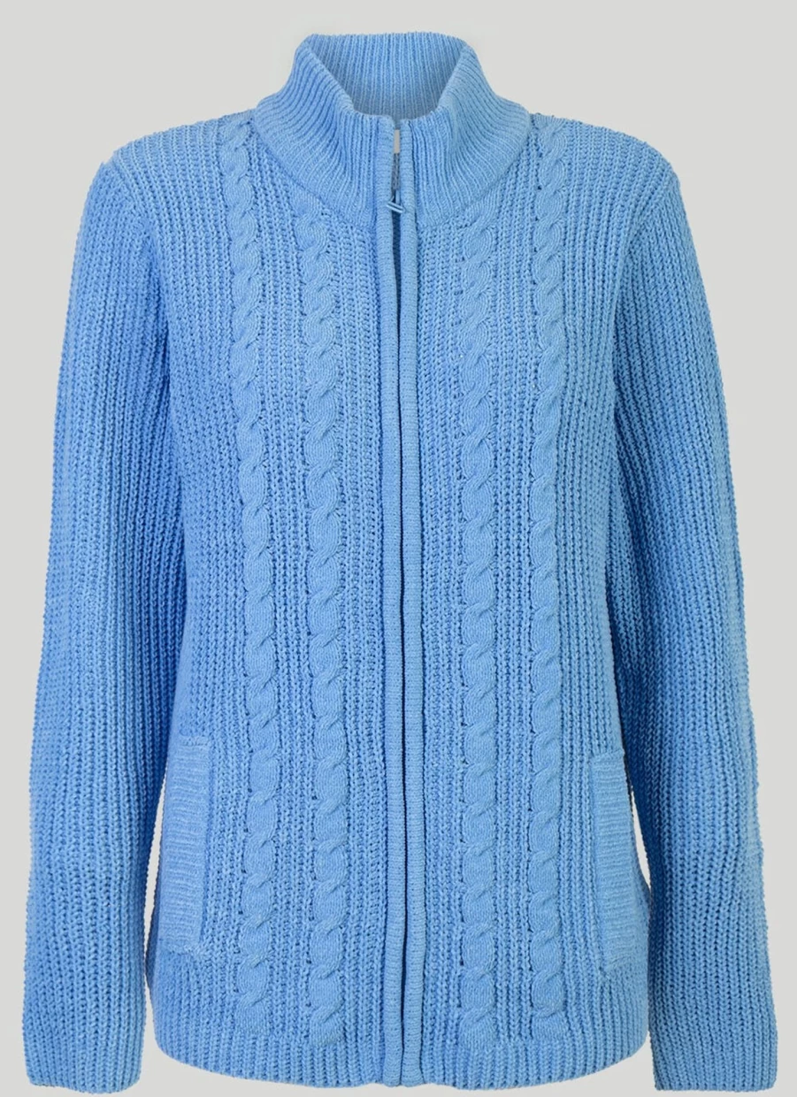 Isle Women's Chenille Zip-Up Cardigan Cozy Soft Knit Sweater