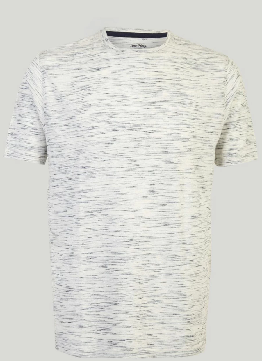 James Pringle Men's Space Dye Cotton T-Shirt - Comfort Fit Casual Tee