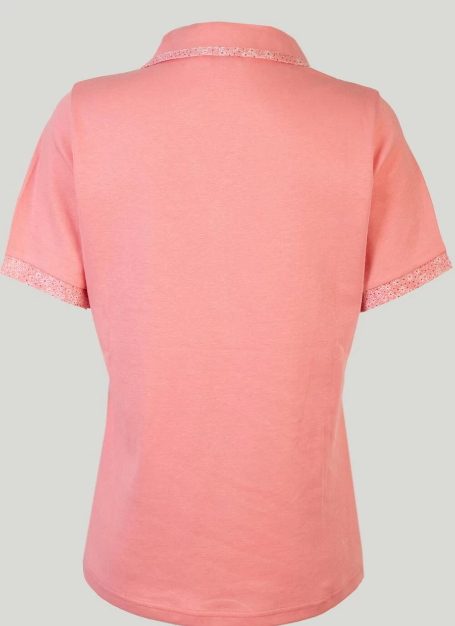 Isle Women's Contrast Trim Polo Shirt - Stylish Collared Top for Casual Wear