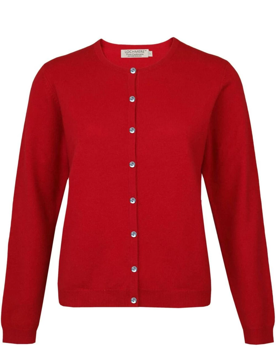 Lochmere Women's Cashmere Crew Neck Cardigan - Soft Luxury Knit Sweater