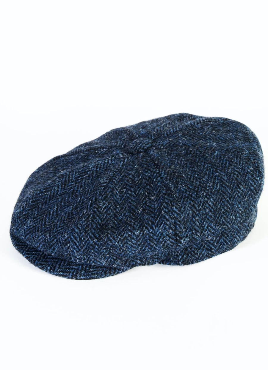 Harris Tweed Men's 8-Piece Peak Cap Classic Wool Flat Hat