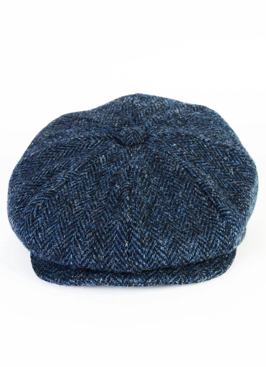 Harris Tweed Men's 8-Piece Peak Cap Classic Wool Flat Hat