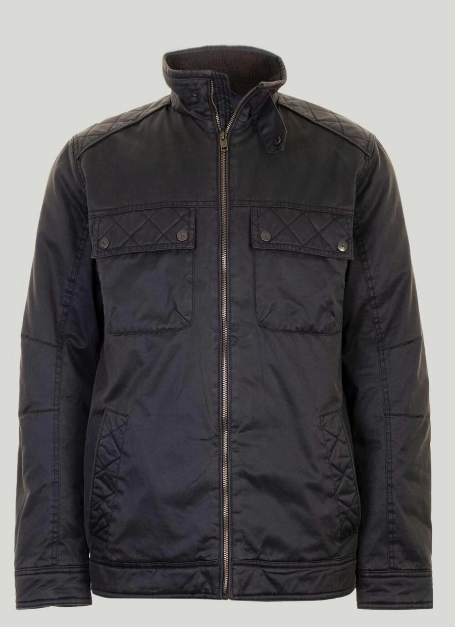 PG Field Men's Faux Leather Biker Jacket - Short Stylish Motorcycle Coat