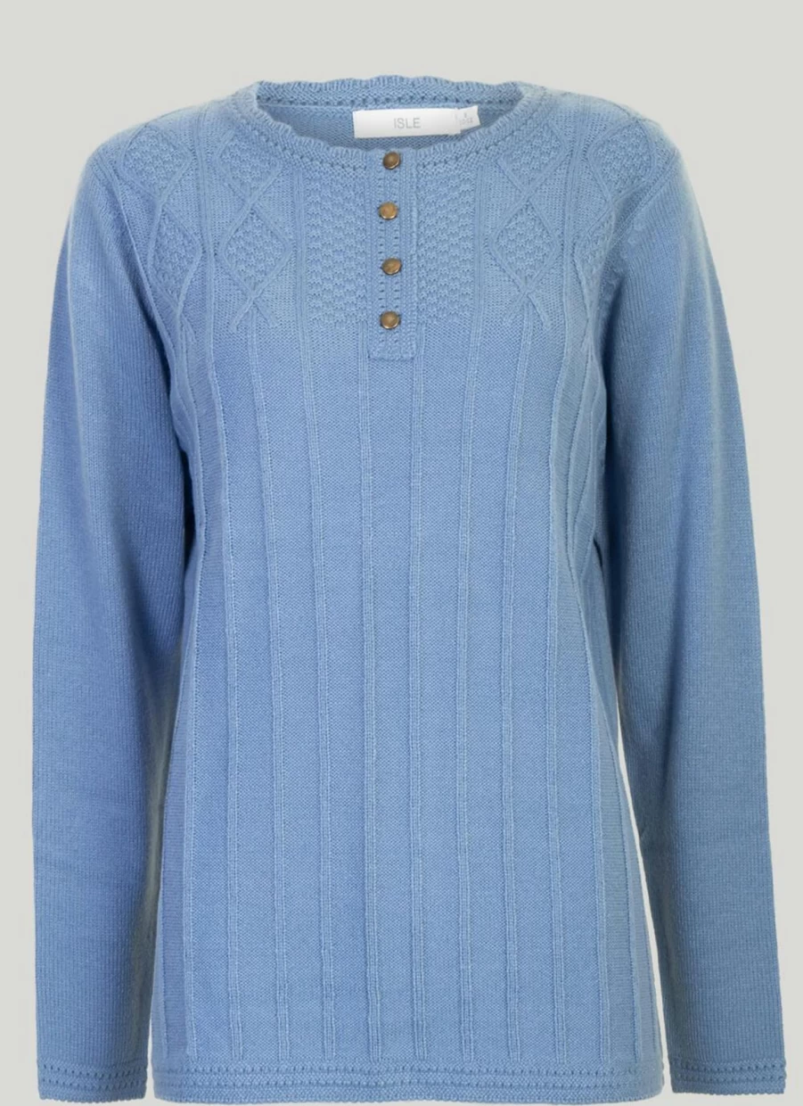 Isle Women's Button-Up Jumper - Stylish Casual Knitwear for Everyday Wear