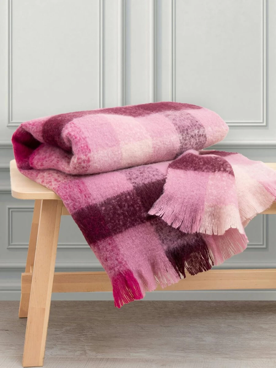 "Life From Coloroll Women's Soft Brushed Check Plaid Throw Blanket"