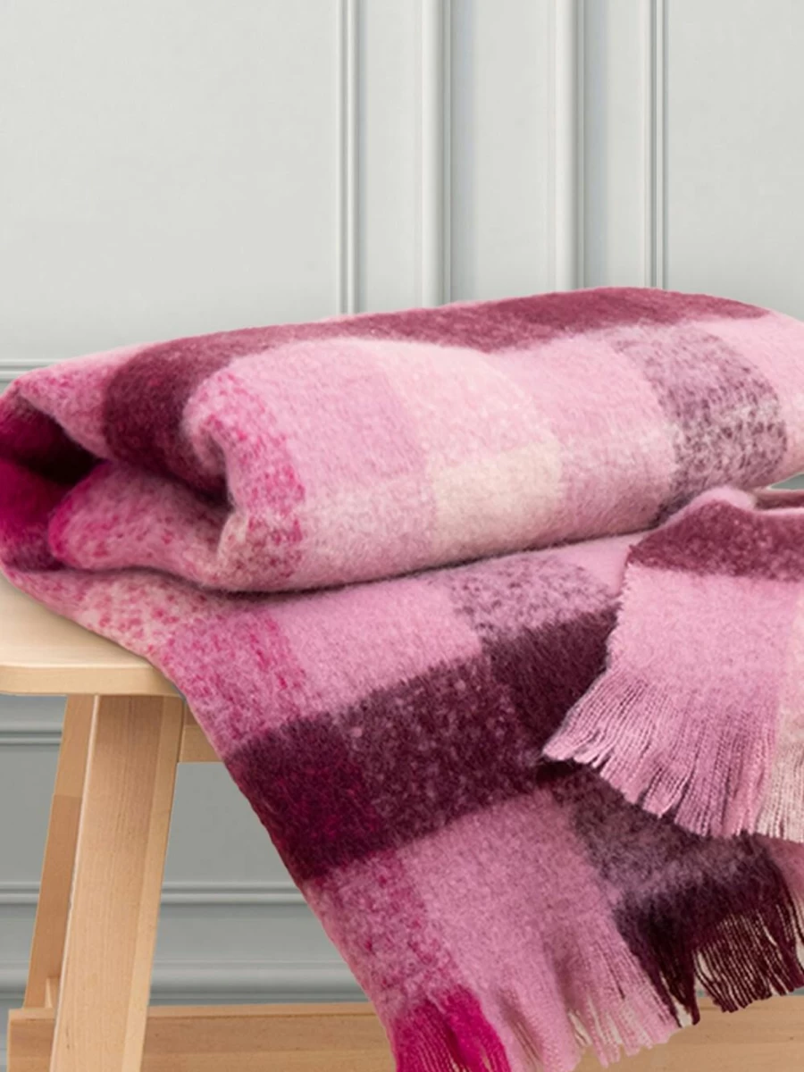 "Life From Coloroll Women's Soft Brushed Check Plaid Throw Blanket"