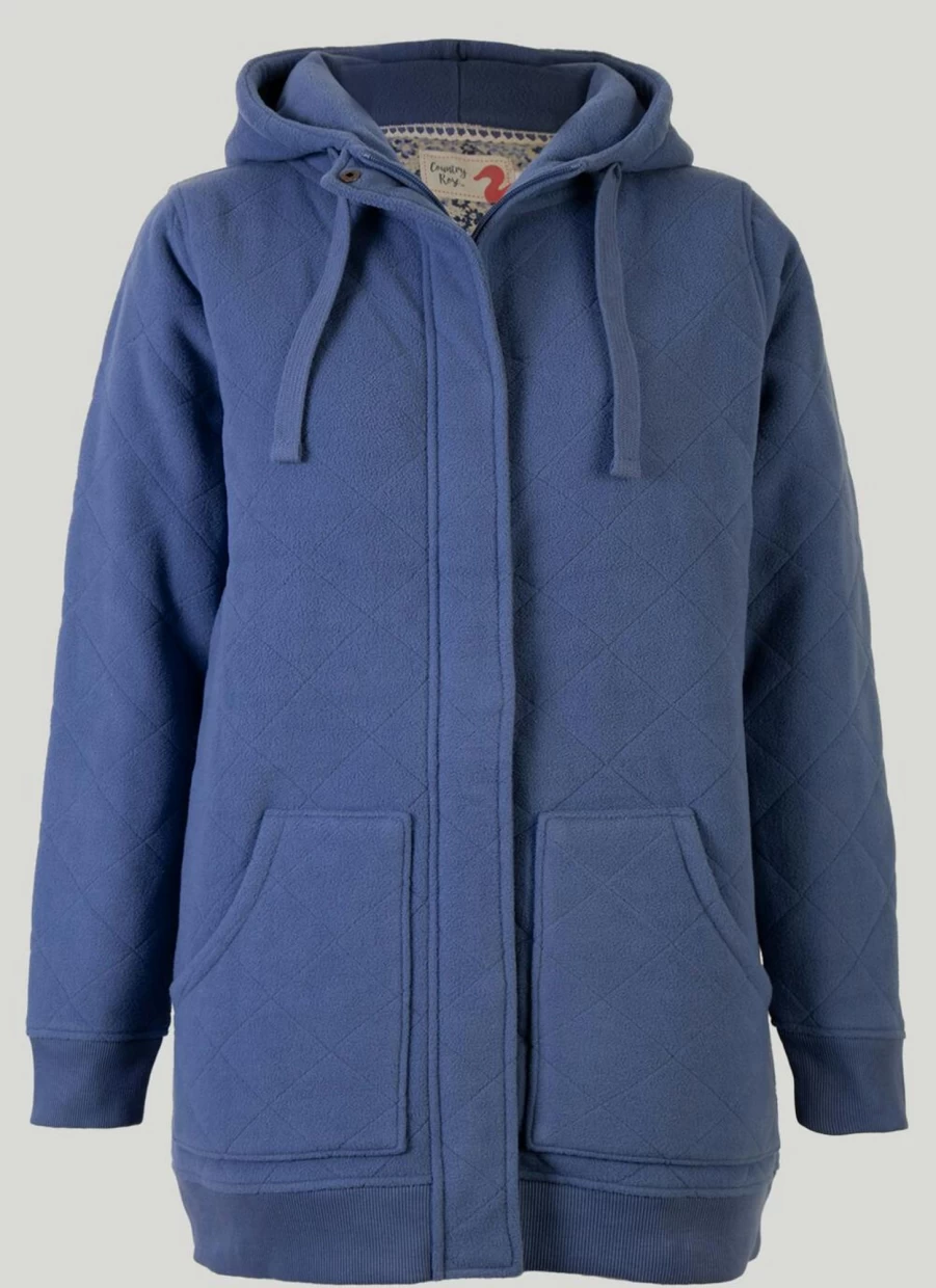 Country Rose Women's Blue Quilted Jacket - Stylish & Comfortable Outerwear