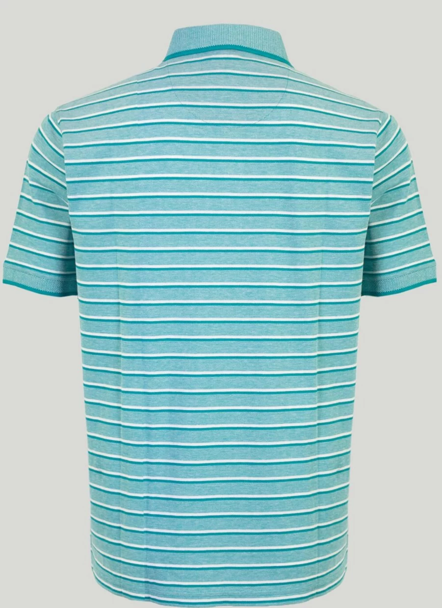 James Pringle Men's Classic Birdseye Stripe Polo Shirt - Premium Cotton Knit Casual Top