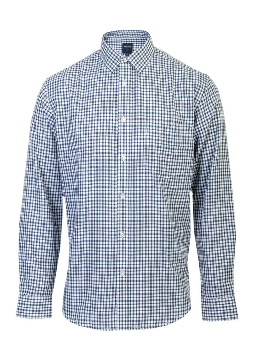 "James Pringle Men's Classic Check Shirt | Premium Cotton Plaid Button-Up"