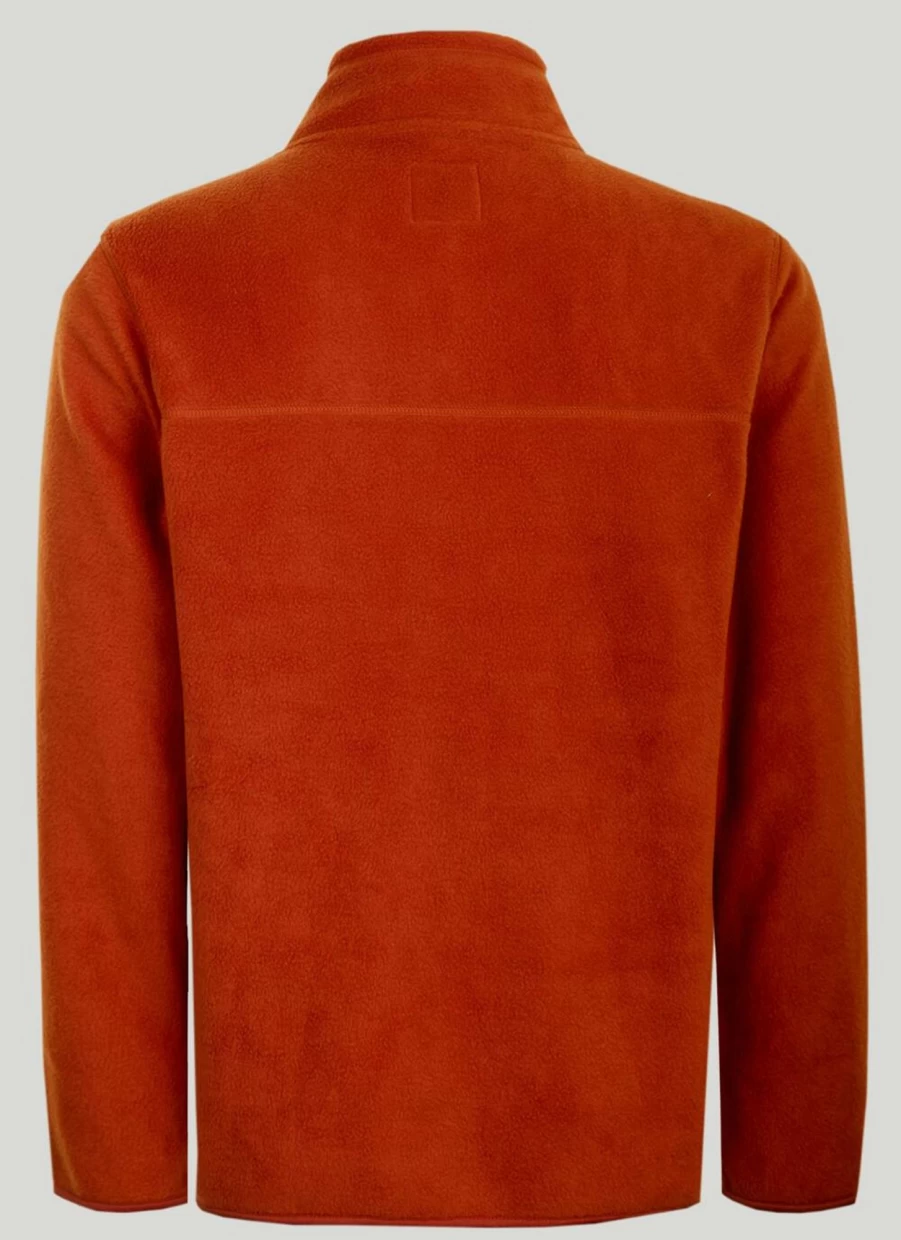 PG Field Men's Orange Half Zip Fleece Pullover - Soft & Comfortable