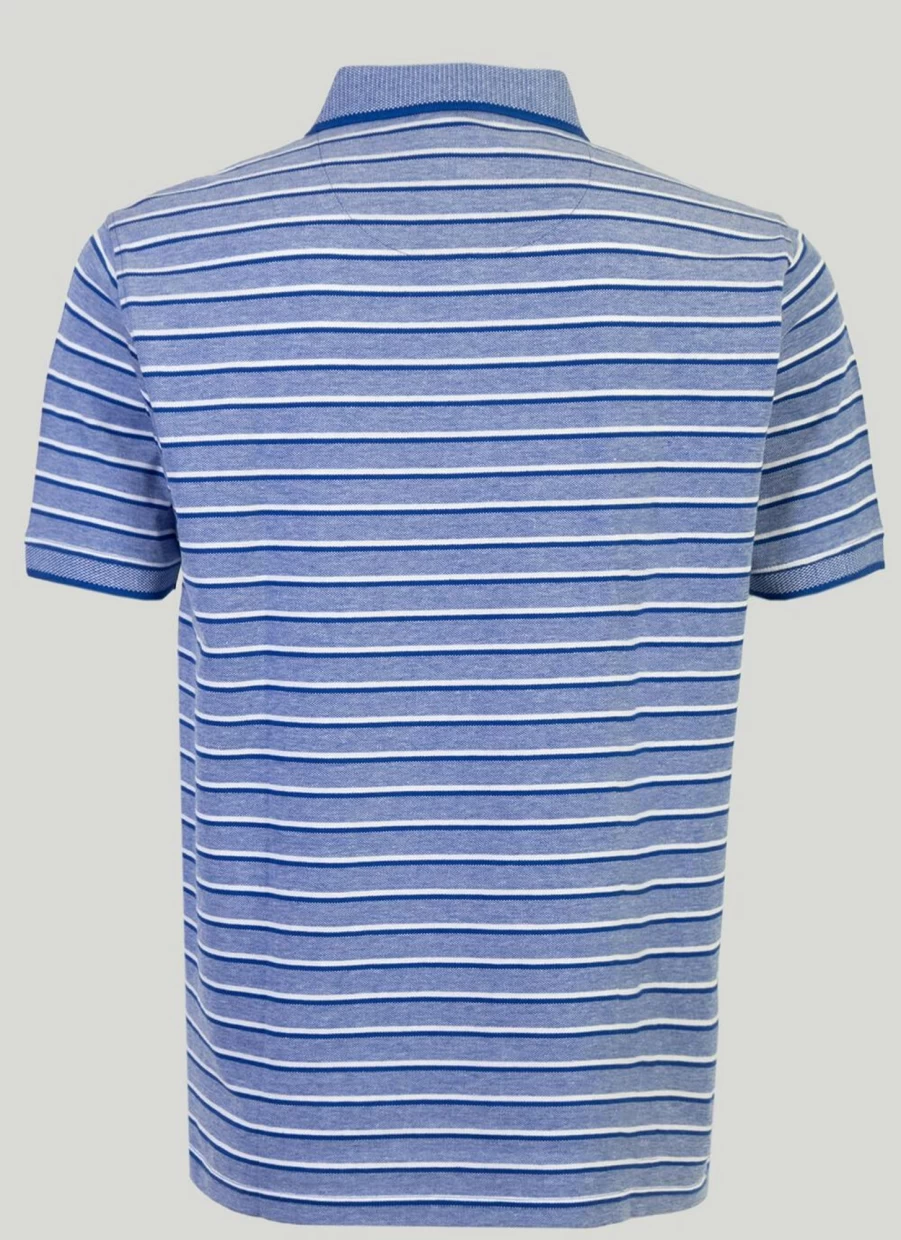 James Pringle Men's Classic Birdseye Stripe Polo Shirt - Premium Cotton Knit Casual Top