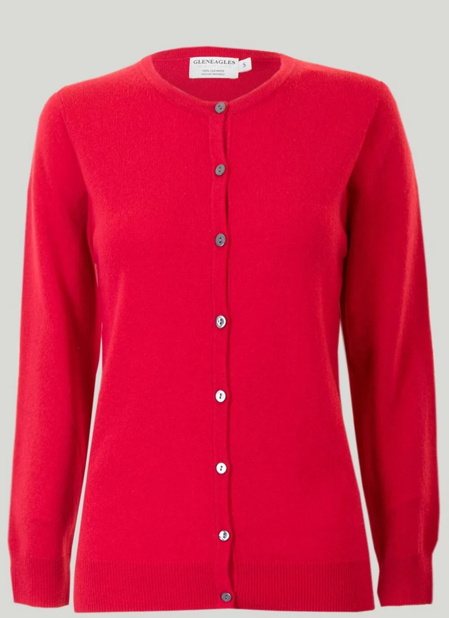 Gleneagles Women's Luxury Cashmere Cardigan Soft Warm Knit Sweater