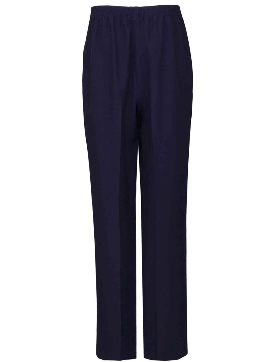 "Isle Women's Navy Comfort Fit Trousers - Classic Stretch Casual Pants"