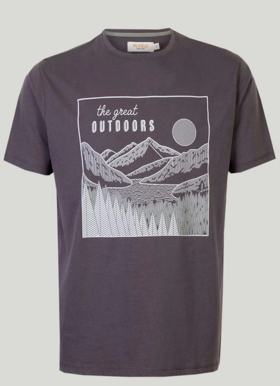 PG Field Men's Graphic Print T-Shirt - Stylish Casual Tee with Unique Design